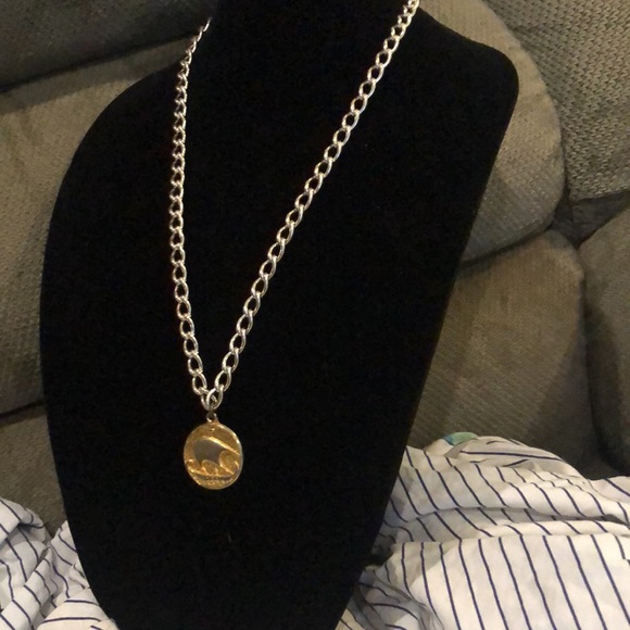 Vintage 80’s /90’s. hip hop style long necklace two- tone gold nautical pendant - Picture 2 of 10